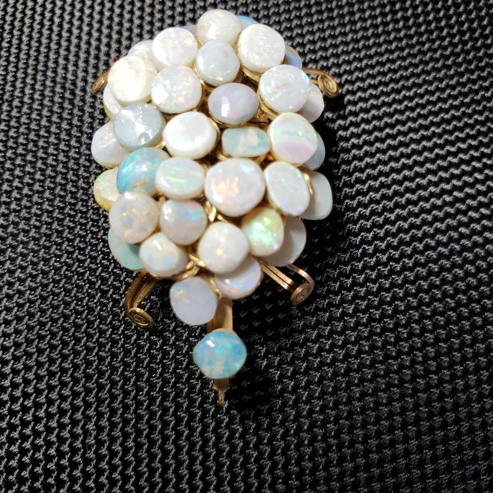 Hand Crafted Gold Filled Square Wire Opal Turtle Pin/Brooch